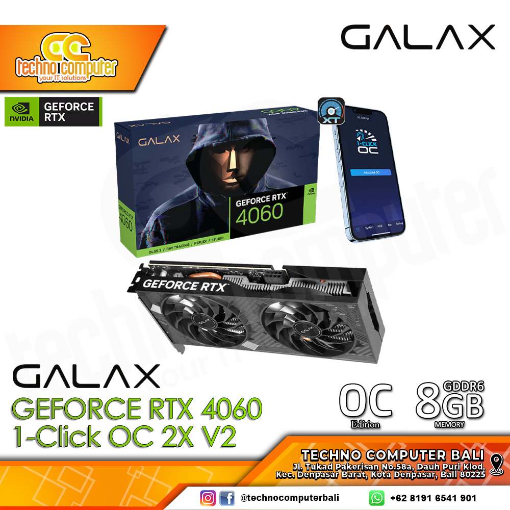 GALAX NVIDIA GeForce RTX 4060 (1-Click OC) 2X V2 8GB GDDR6