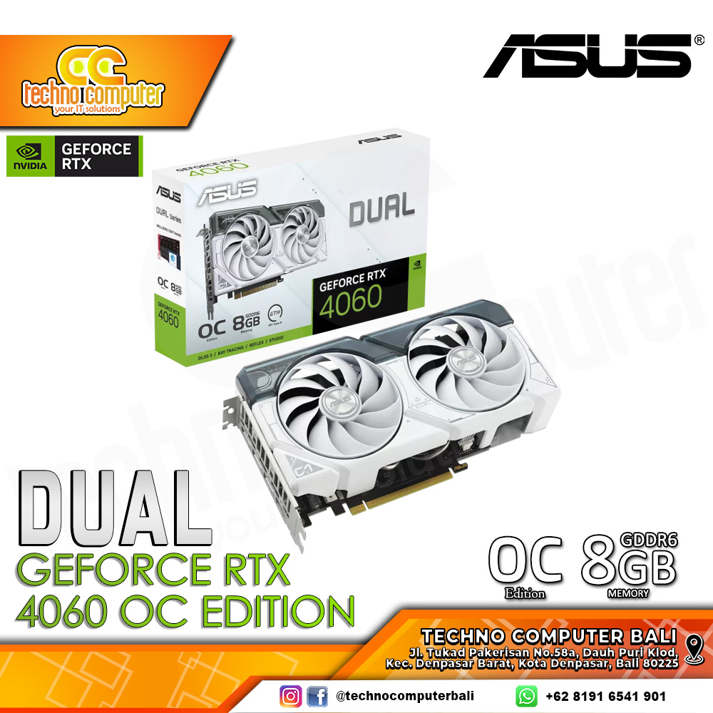 ASUS DUAL NVIDIA GeForce RTX 4060 White OC Edition 8GB GDDR6