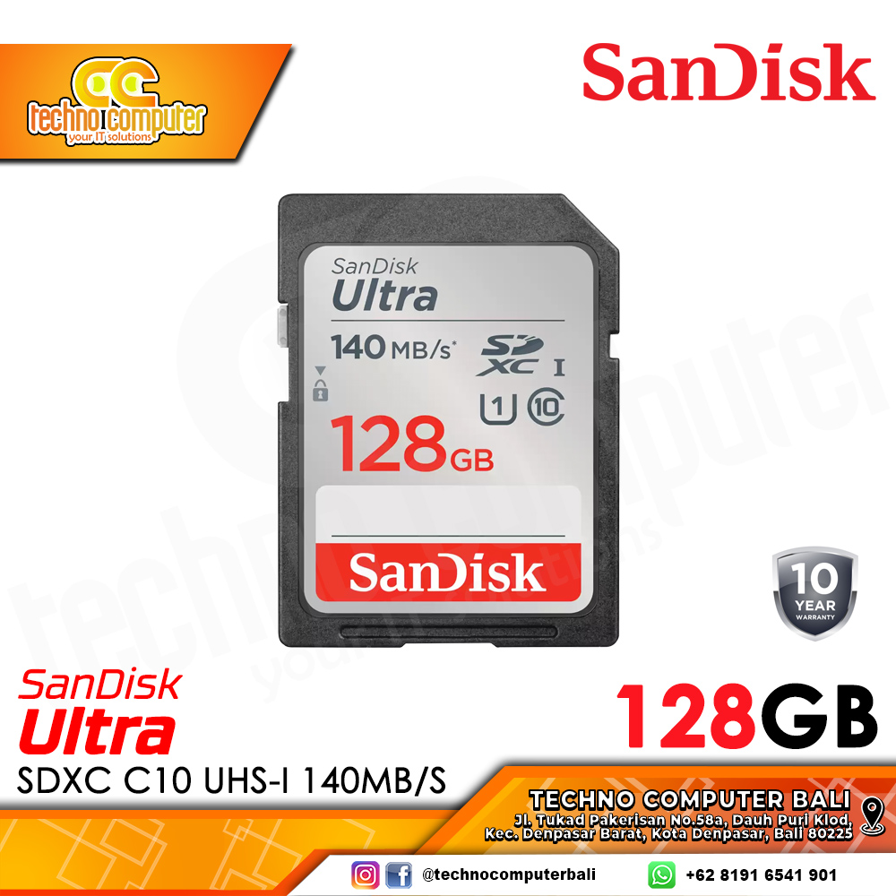 MEMORY CARD SanDisk Ultra SDXC SDUNB 128GB C10 UHS-I 140MB/s R (SDSDUNB-128G-GN6IN)