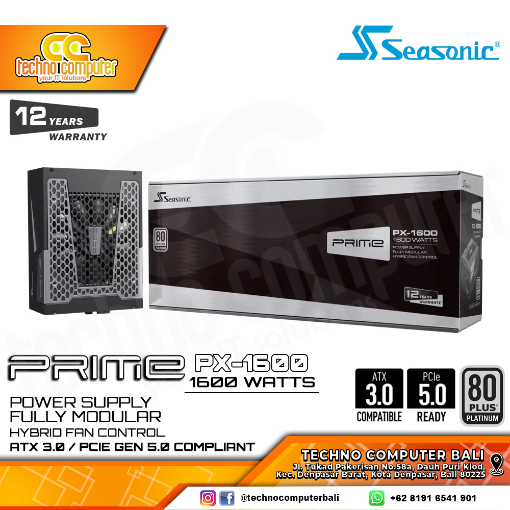 SEASONIC PRIME PX-1600W 80+ Platinum - Full Modular