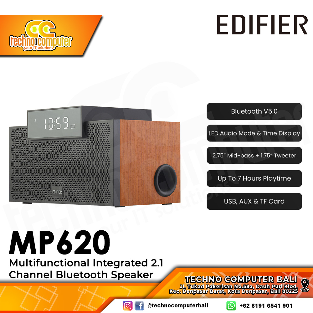 SPEAKER EDIFIER MP260 Multifunctional Integrated 2.1 Channel Bluetooth - Brown