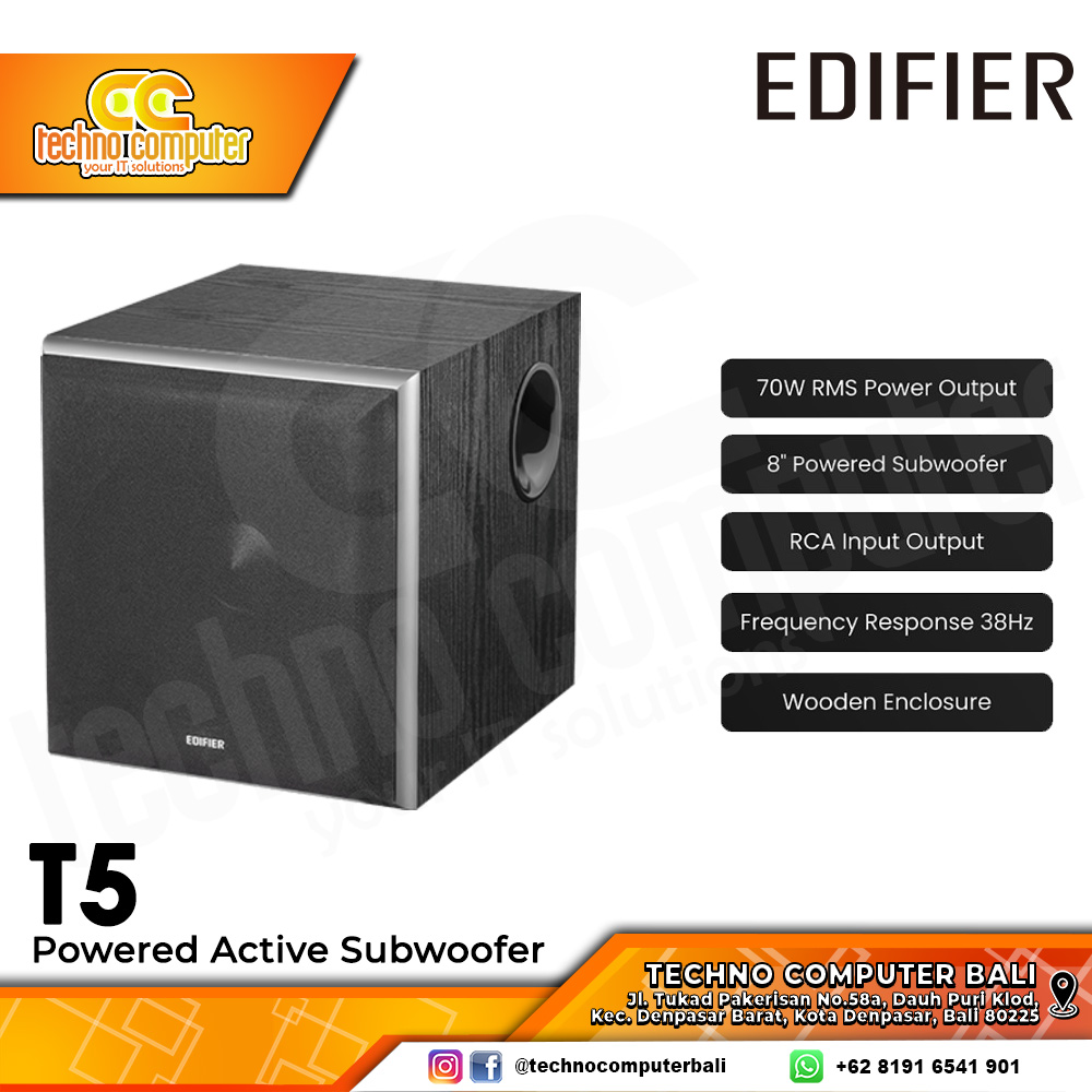 EDIFIER T5 Powered Active Subwoofer - Black