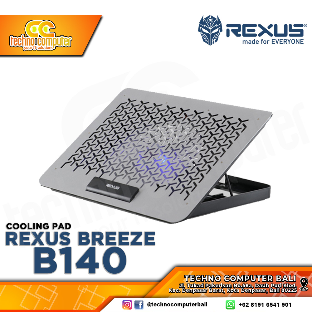 COOLINGPAD REXUS BREEZE B140 Notebook CoolingPad Up to 15inch - Silver