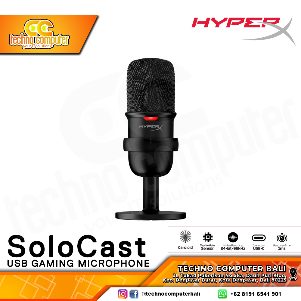 MICROPHONE HyperX SoloCast - USB Gaming Microphone (Black)