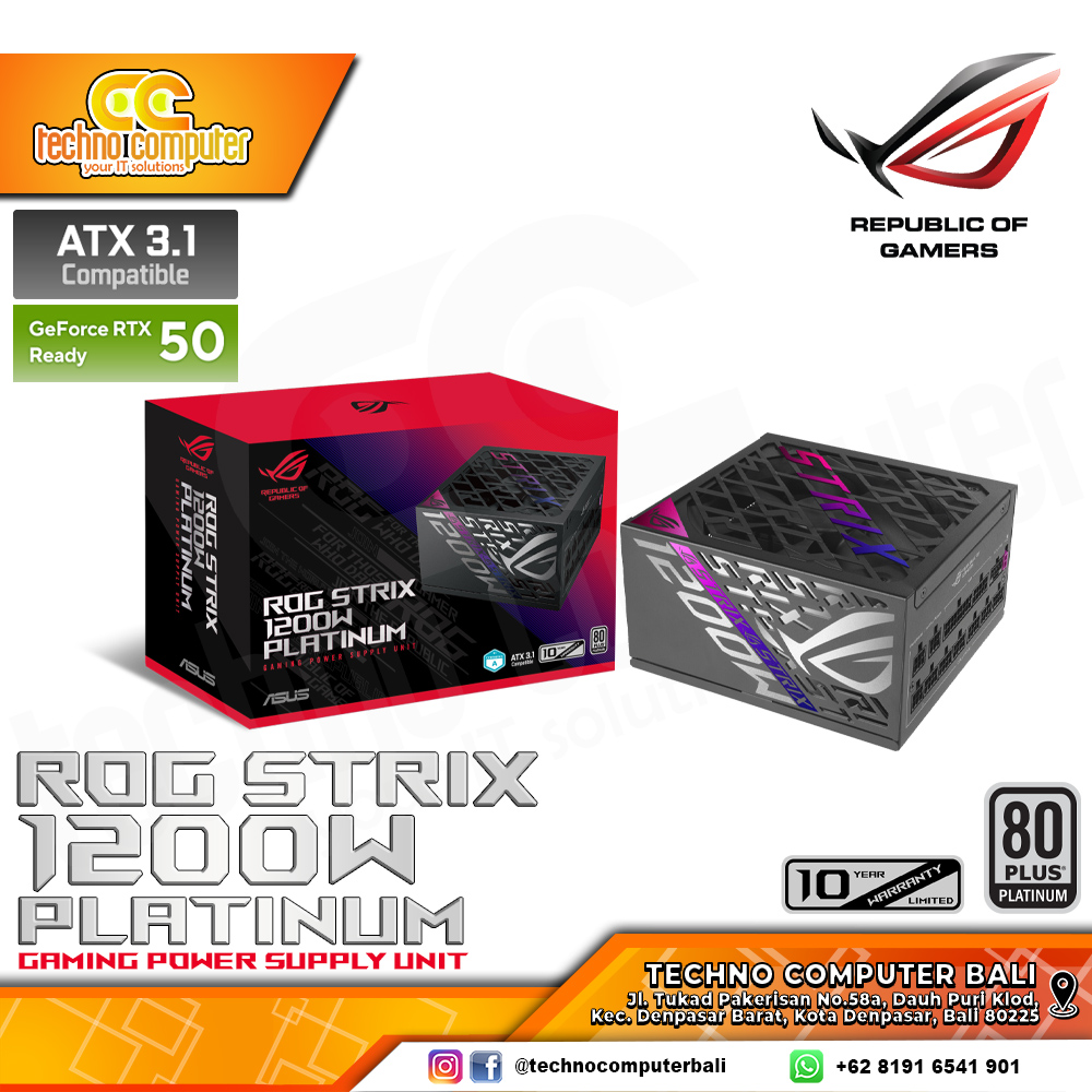 ASUS ROG STRIX-1200P 1200W 80+ Platinum ATX 3.1/PCIe 5.1 - Full Modular