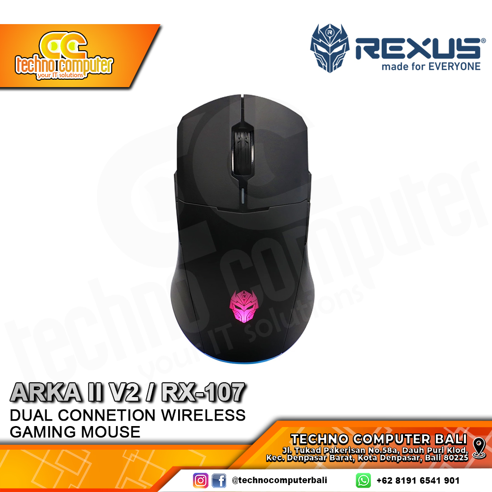 REXUS ARKA II V2 / RX-107 Dual Connection PAW3311 Black - Gaming Mouse Wireless