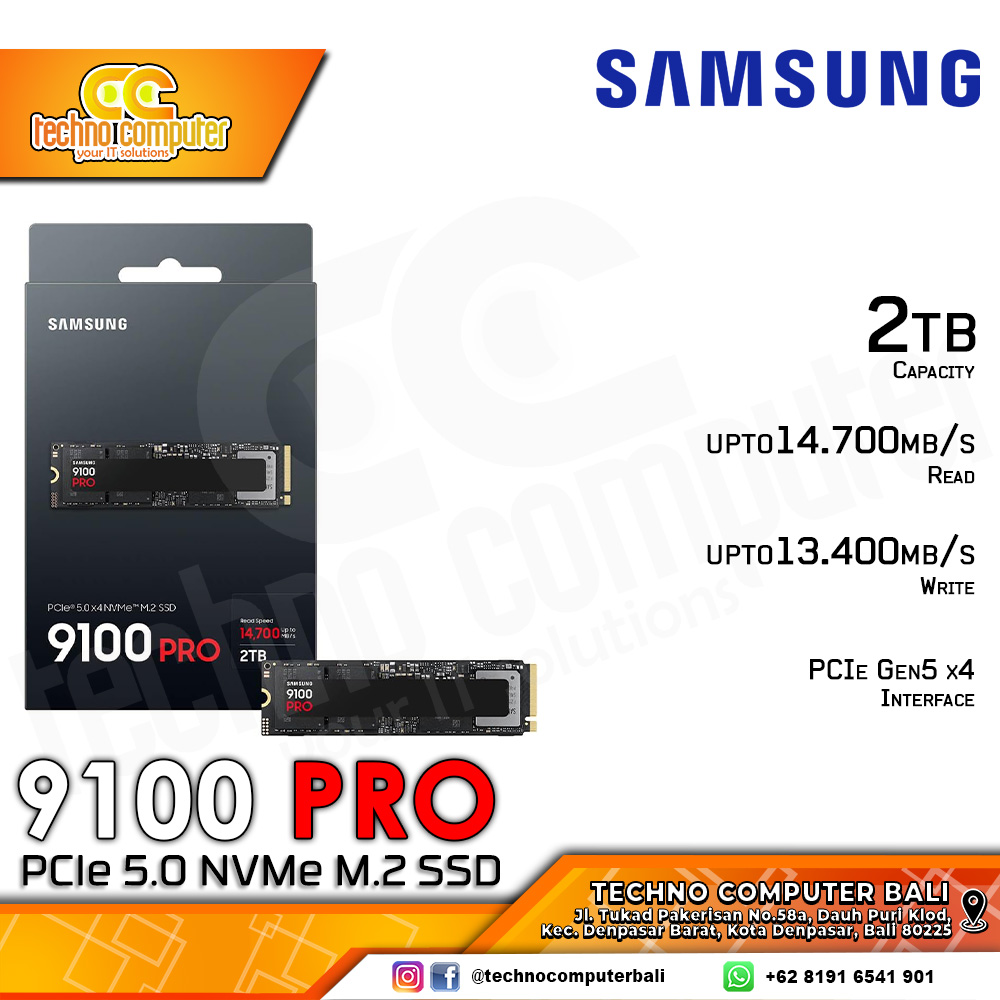 SSD SAMSUNG 9100 Pro M.2 NVMe 2280 PCIe Gen5 x4 - 2TB