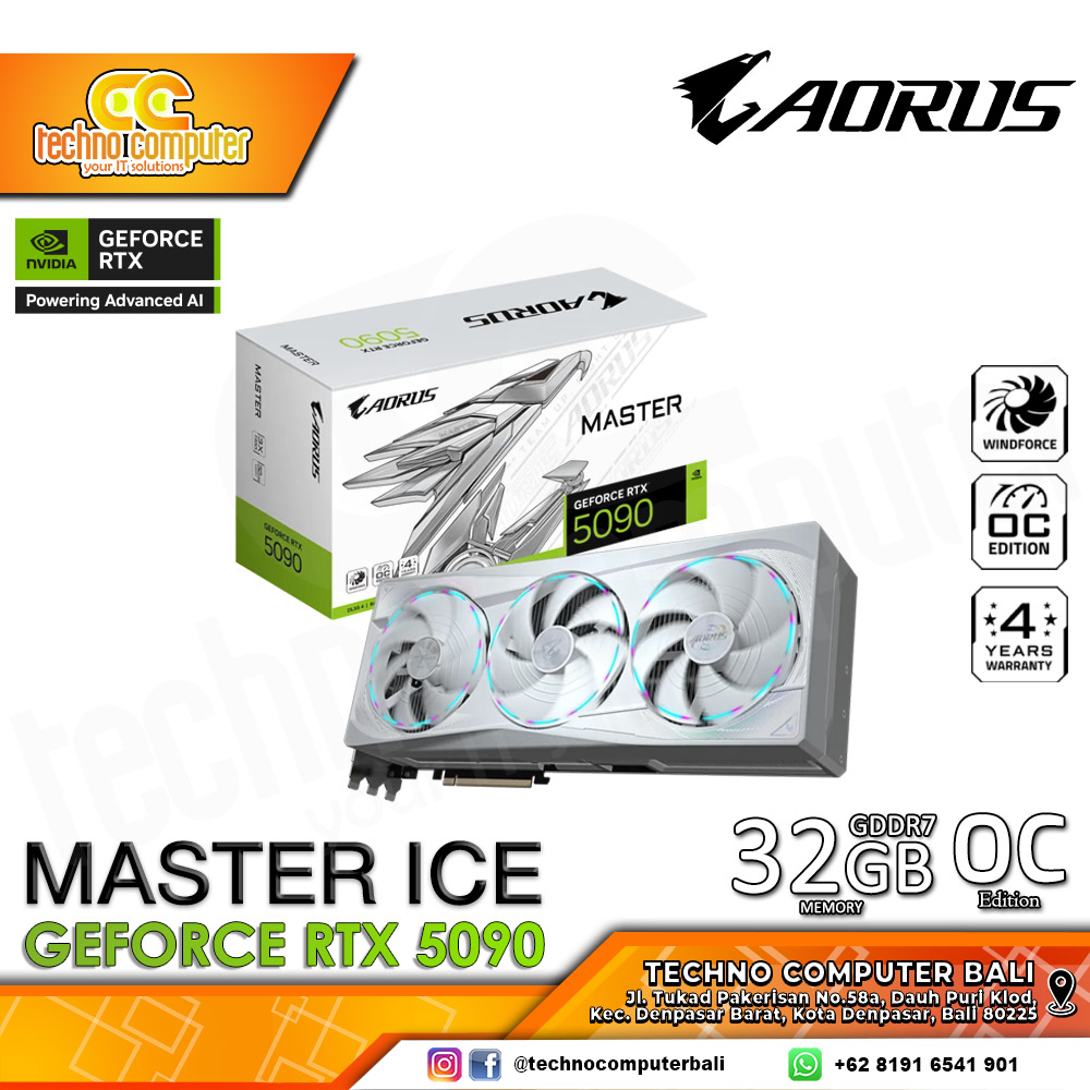 GIGABYTE AORUS NVIDIA GeForce RTX 5090 MASTER ICE 32GB GDDR7