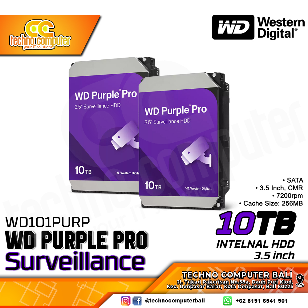 HDD INTERNAL CCTV 3.5 inch WD PURPLE PRO Surveillance 10TB (GARANSI RESMI ASTRINDO)