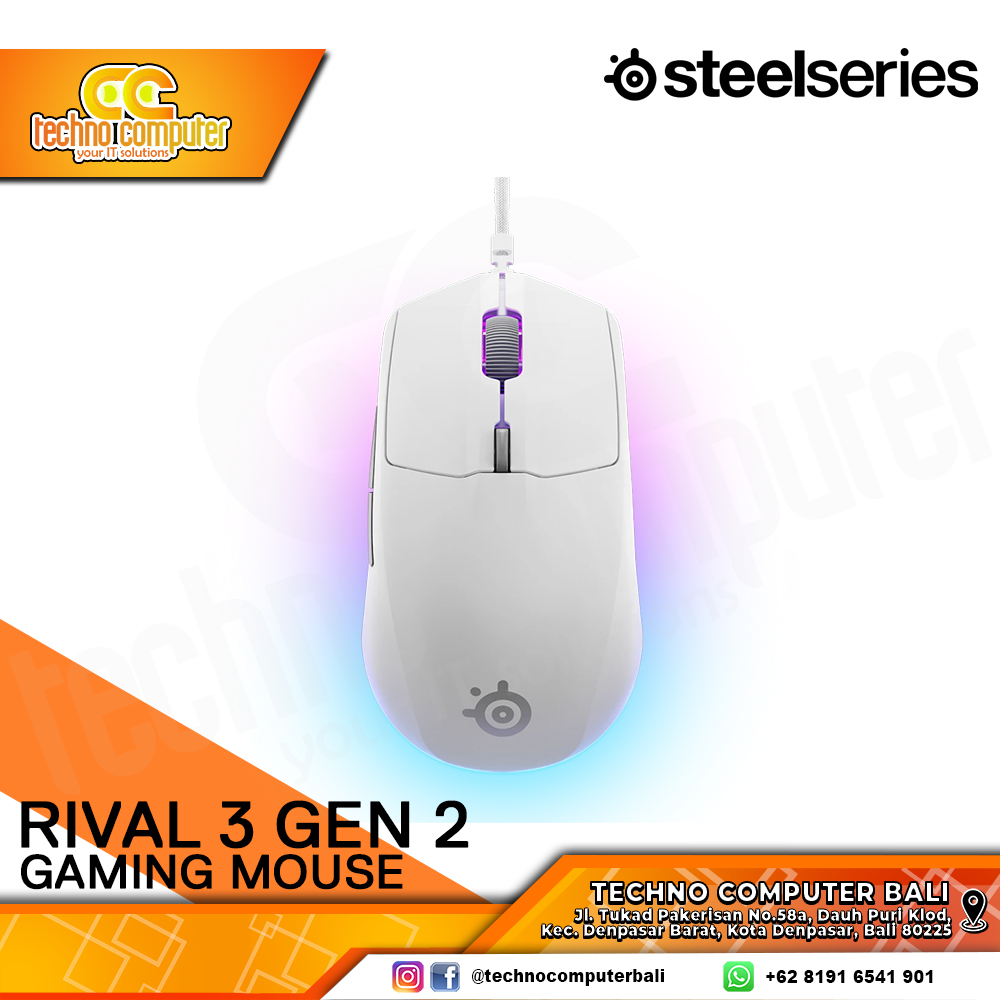 STEELSERIES RIVAL 3 Gen2 White - Gaming Mouse