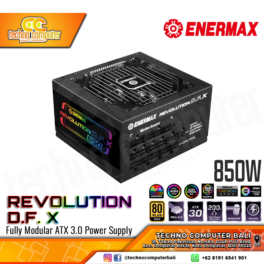 ENERMAX REVOLUTION D.F. X 850W 80+ Gold ATX 3.0/PCIe 5.0 - Full Modular