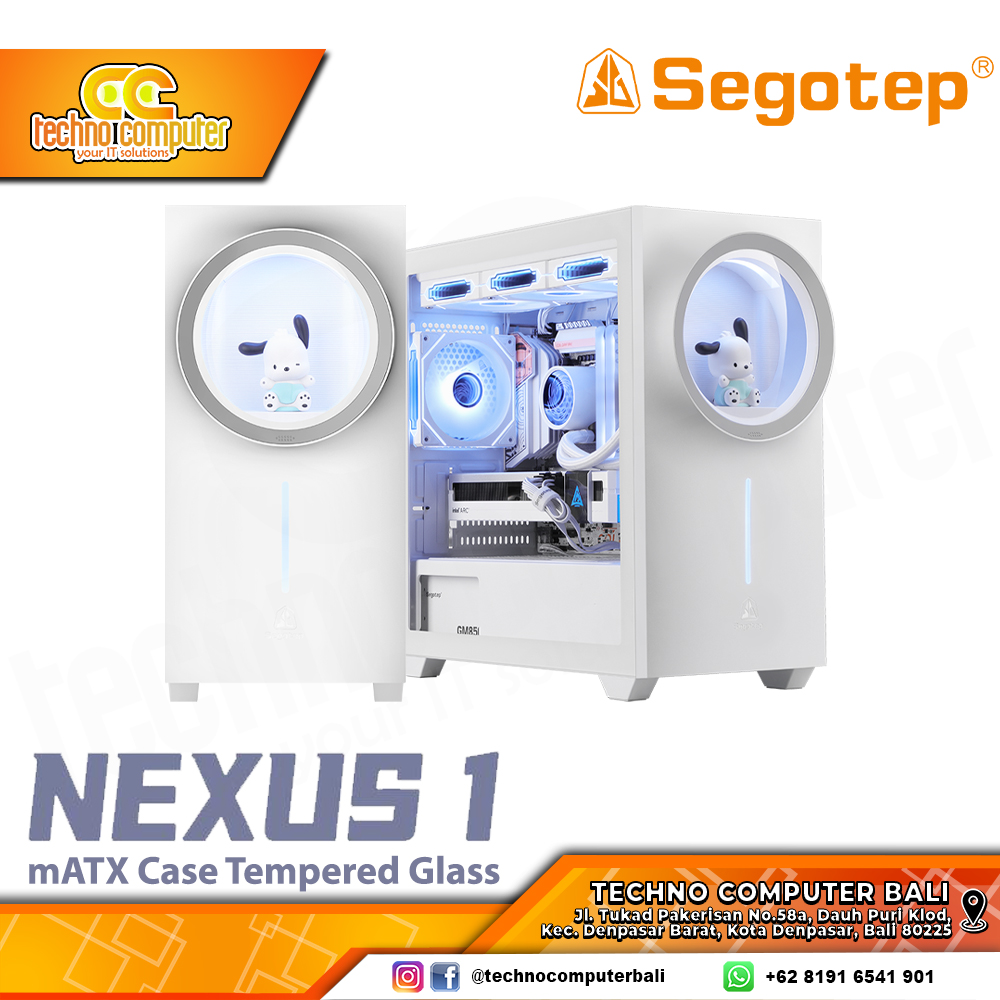 CASING SEGOTEP NEXUS 1 White - Mid Tower mATX Case Tempered Glass