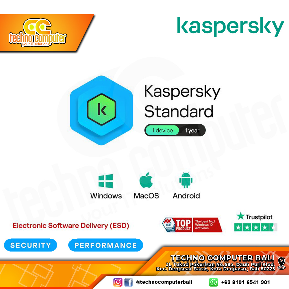 ANTIVIRUS KASPERSKY STANDARD - 1 DEVICE 1 YEAR (Scratch Card)
