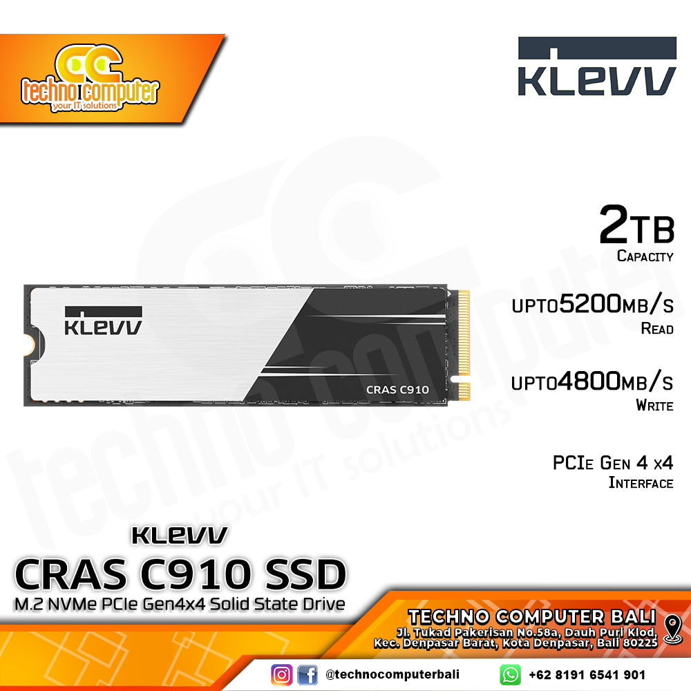 SSD KLEVV CRAS C910 M.2 NVMe 2280 PCIe Gen4 x4 - 2TB