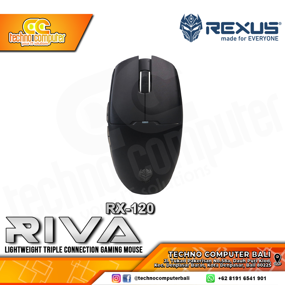 REXUS RIVA / RX-120 Triple Connection PAW3311 Black - Gaming Mouse Wireless