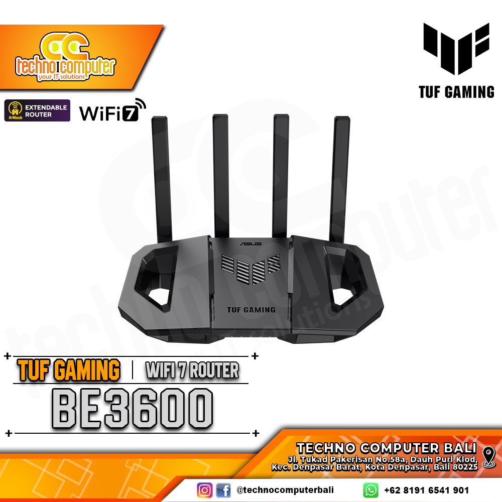 ROUTER ASUS TUF GAMING BE3600 V2 Dual Band WiFi 7 Gigabit Wireless Router with AiMesh