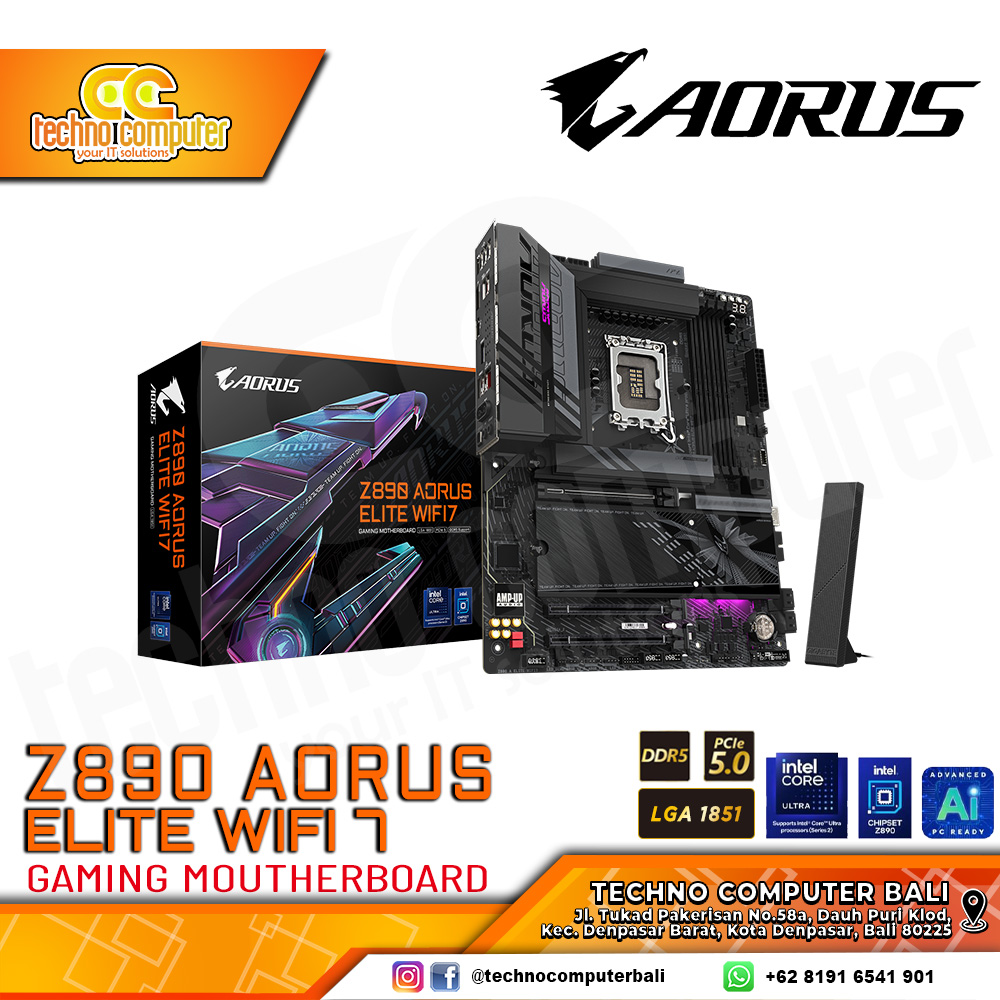 GIGABYTE Z890 AORUS ELITE WIFI7 - ATX, LGA1851, Z890, DDR5