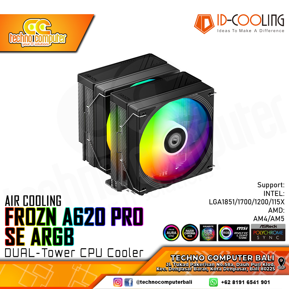 ID-COOLING FROZN A620 PRO SE ARGB Black - CPU Cooler - 120mm Air Cooler