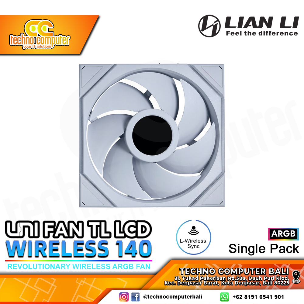 FAN CASING LIAN LI UNI FAN TL LCD Wireless 140 White - 140mm Single Pack ARGB Fan