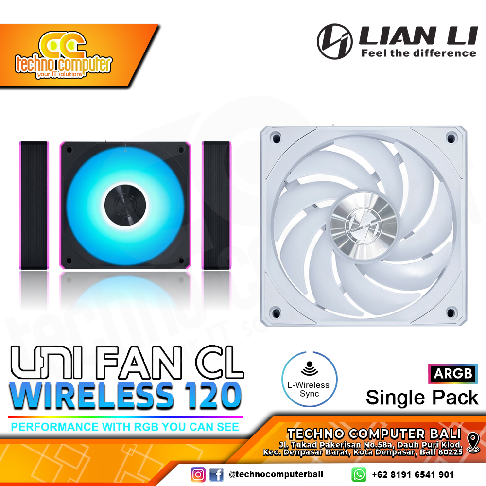 FAN CASING LIAN LI UNI FAN CL Wireless 120 White - 120mm Single Pack ARGB Fan