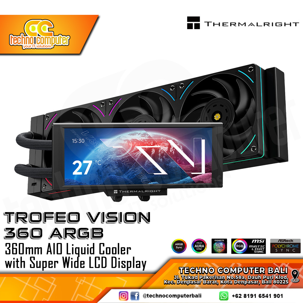 THERMALRIGHT TROFEO VISION 360 ARGB BLACK with LCD Display - CPU Cooler - 360mm AIO Liquid Cooler