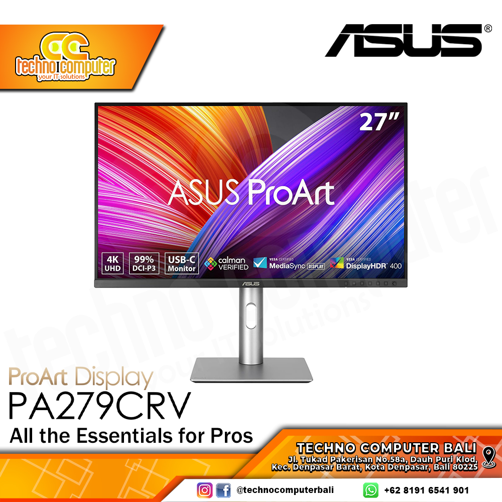 ASUS ProArt PA279CRV Professional Monitor - 27 inch, 4K UHD (3840 x 2160), IPS, 100% sRGB