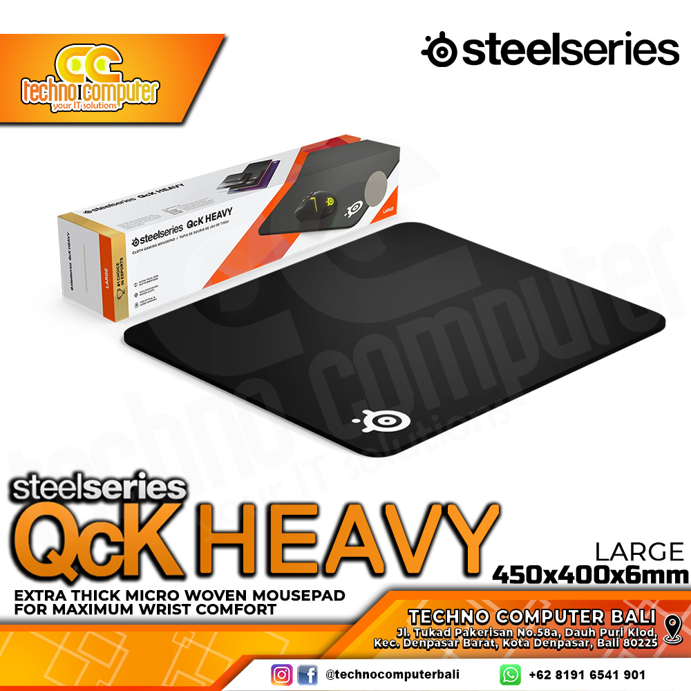 MOUSEPAD STEELSERIES QCK HEAVY LARGE (450 x 400 x 6mm) - Gaming Mousepad