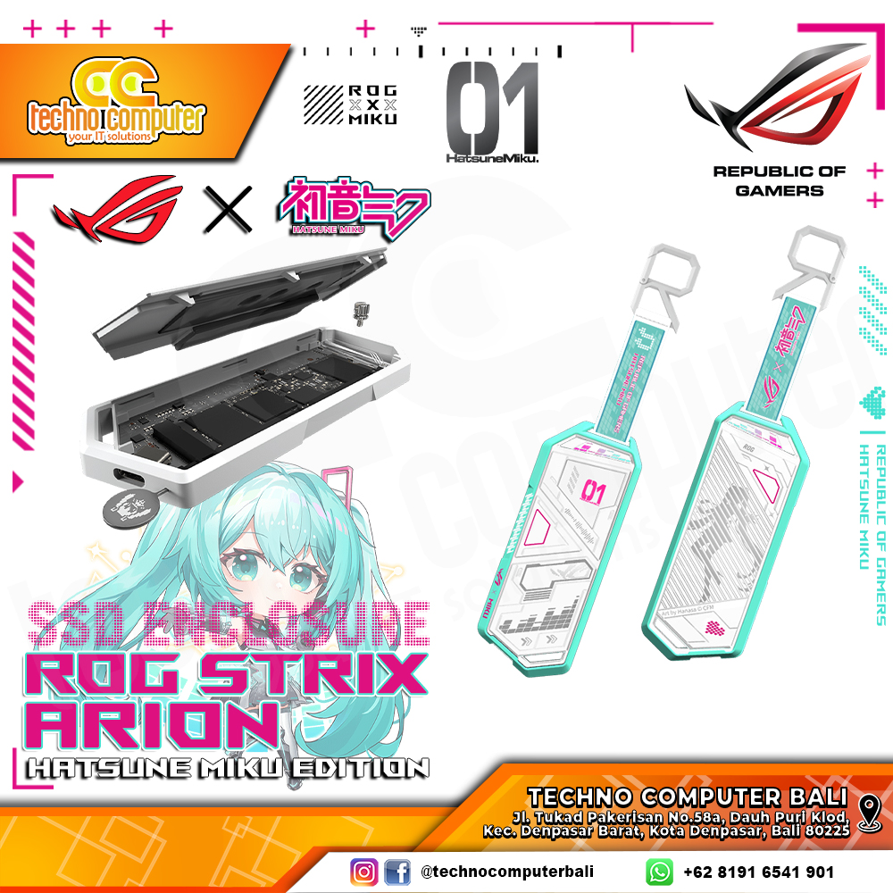 ASUS ROG STRIX Arion Hatsune Miku Edition Enclosure Case External SSD M.2 NVMe USB 3.2 Gen 2
