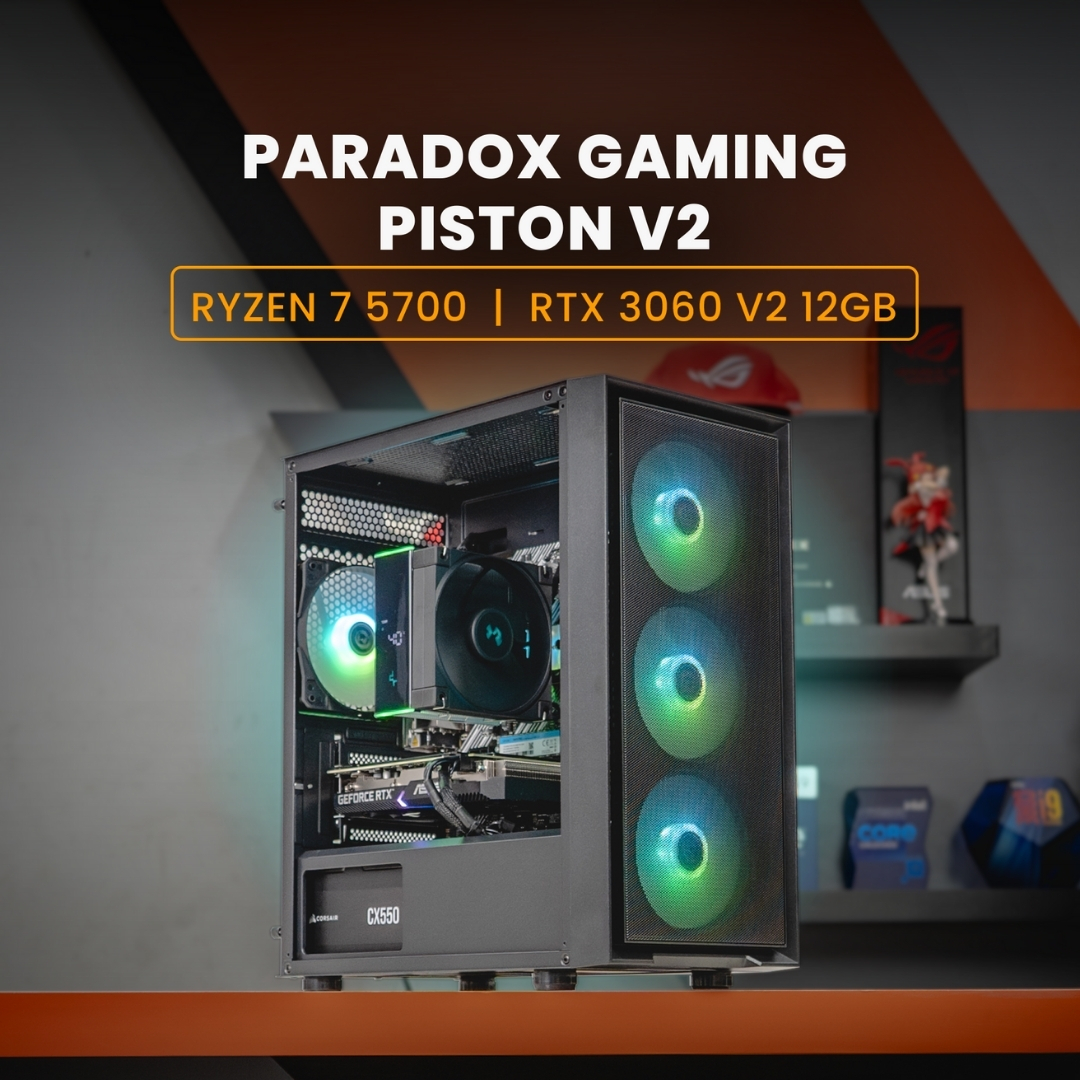 PC  GAMING & STREAMING / RYZEN 7 5700 / ASUS DUAL RTX 3060 V2 / PARADOX GAMING PISTON V2 Black