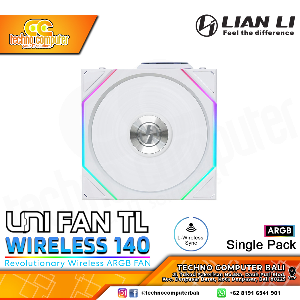 FAN CASING LIAN LI UNI FAN TL Wireless 140 White - 140mm Single Pack ARGB Fan