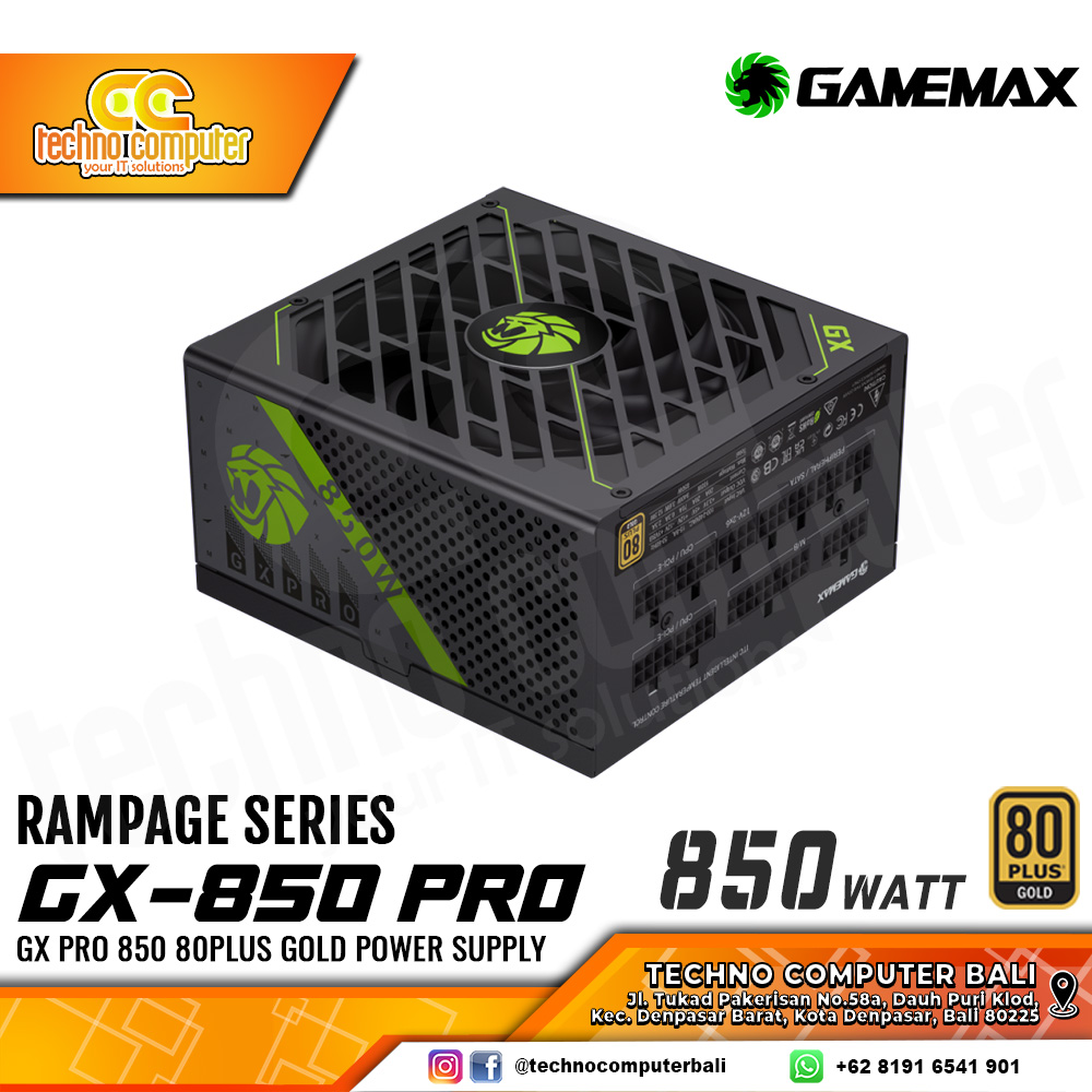 GAMEMAX GX-850 Pro Black 850W 80+ Gold ATX 3.1/PCIe 5.1 - Full Modular