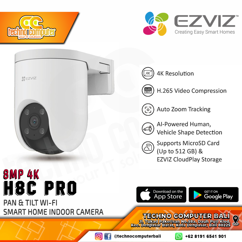 EZVIZ H8C Pro 8MP 4K OUTDOOR Smart Wi-Fi Pan/Tilt IP Camera CCTV